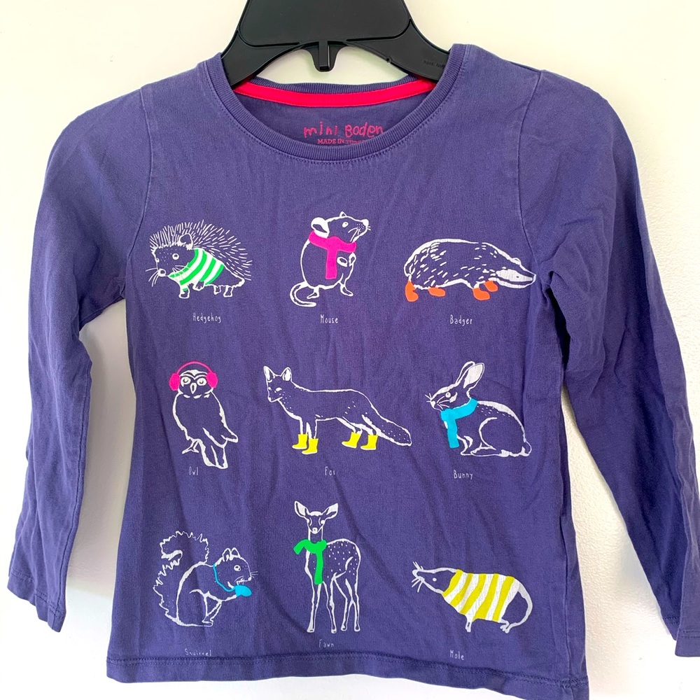 Mini Boden girls long sleeve t-shirt size 5